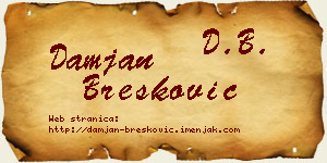 Damjan Brešković vizit kartica